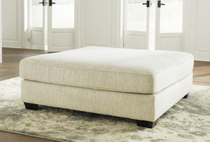 Rawcliffe - Oversized Accent Ottoman - Parchment - R&R Furniture Gallery (Fountain Valley, CA)