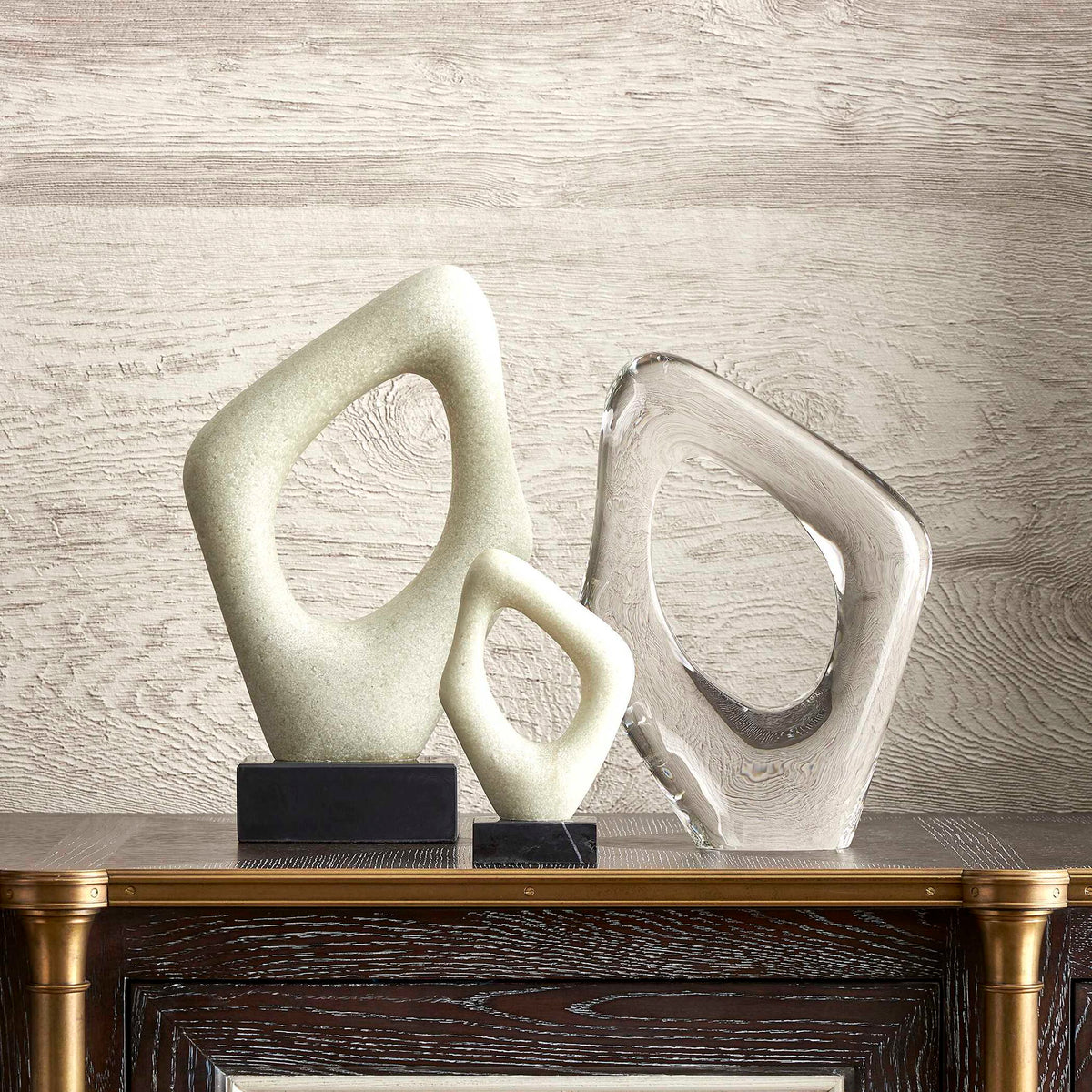 Stone Cavern - Sculptures (Set of 2) - Black / White