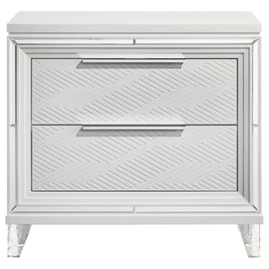 2 Drawer Nightstand With Accents - White