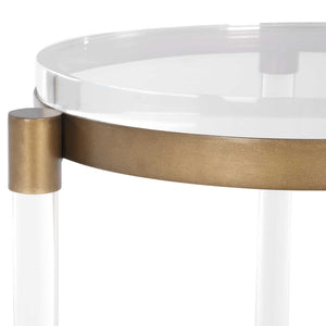 Pereira - Round Acrylic Accent Table - Bronze