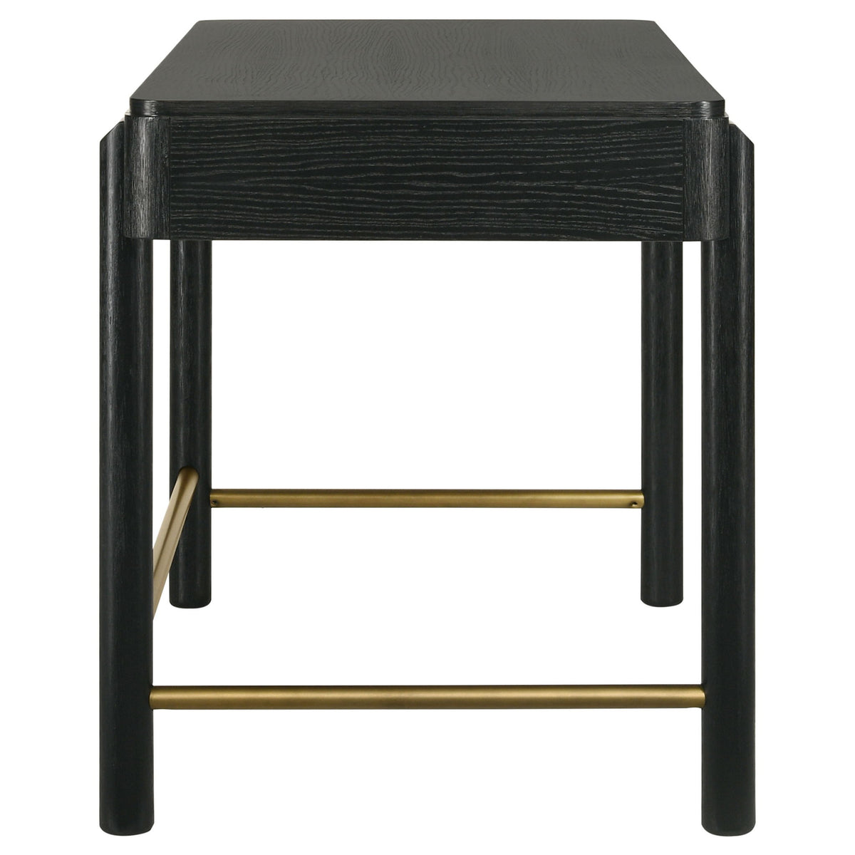 Anser - 2 Drawer Vanity Desk Makeup Table Rounded Design - Black