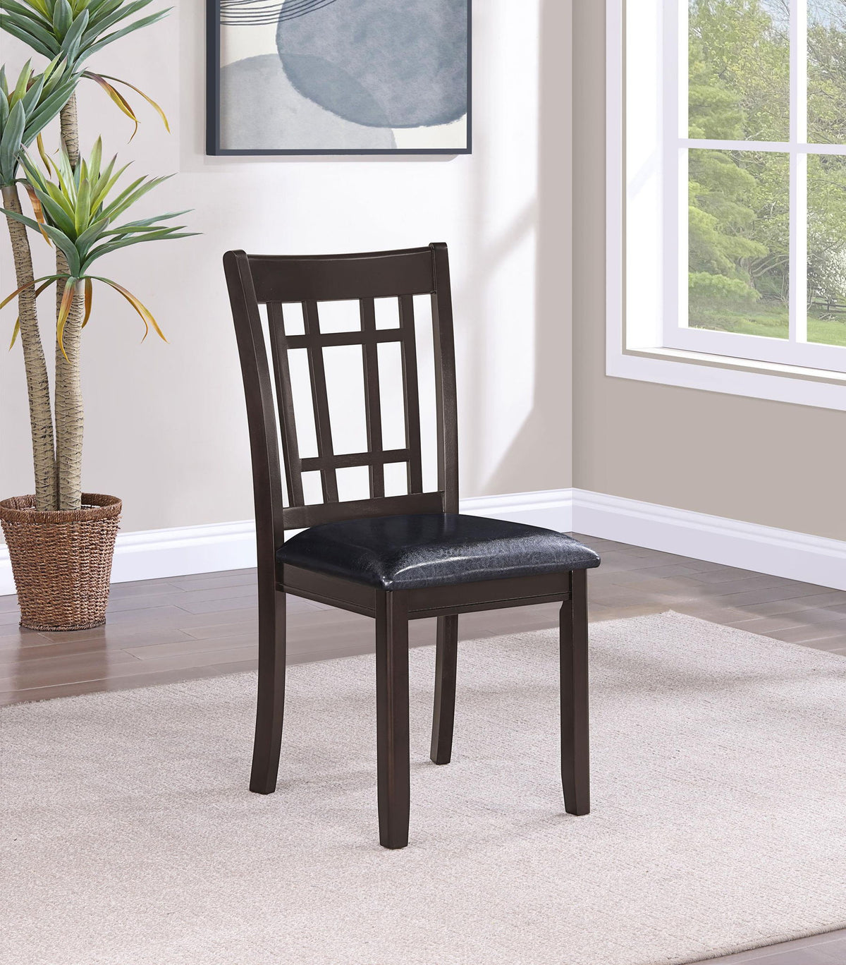 Lavon Wood Dining Side Chair Black and Espresso (Set of 2)