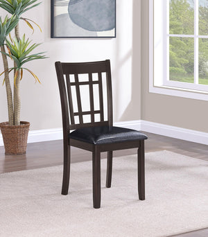 Lavon Wood Dining Side Chair Black and Espresso (Set of 2)