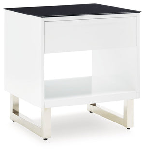 Gardoni - Rectangular End Table - White / Black - R&R Furniture Gallery (Fountain Valley, CA)