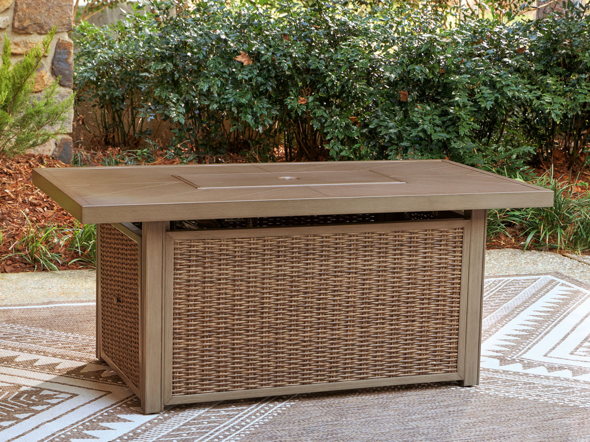 Laguna Heights - Rectangular Fire Pit Table - Beige - R&R Furniture Gallery (Fountain Valley, CA)