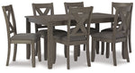 Caitbrook - RECT DRM Table Set (Set of 7) - Gray - R&R Furniture Gallery (Fountain Valley, CA)