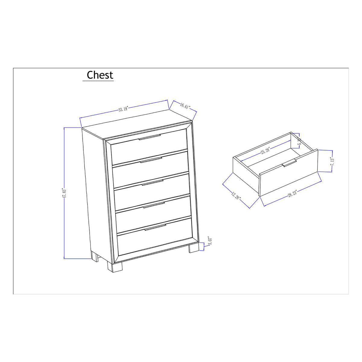 Callisie - Chest With 5 Drawers - Brown
