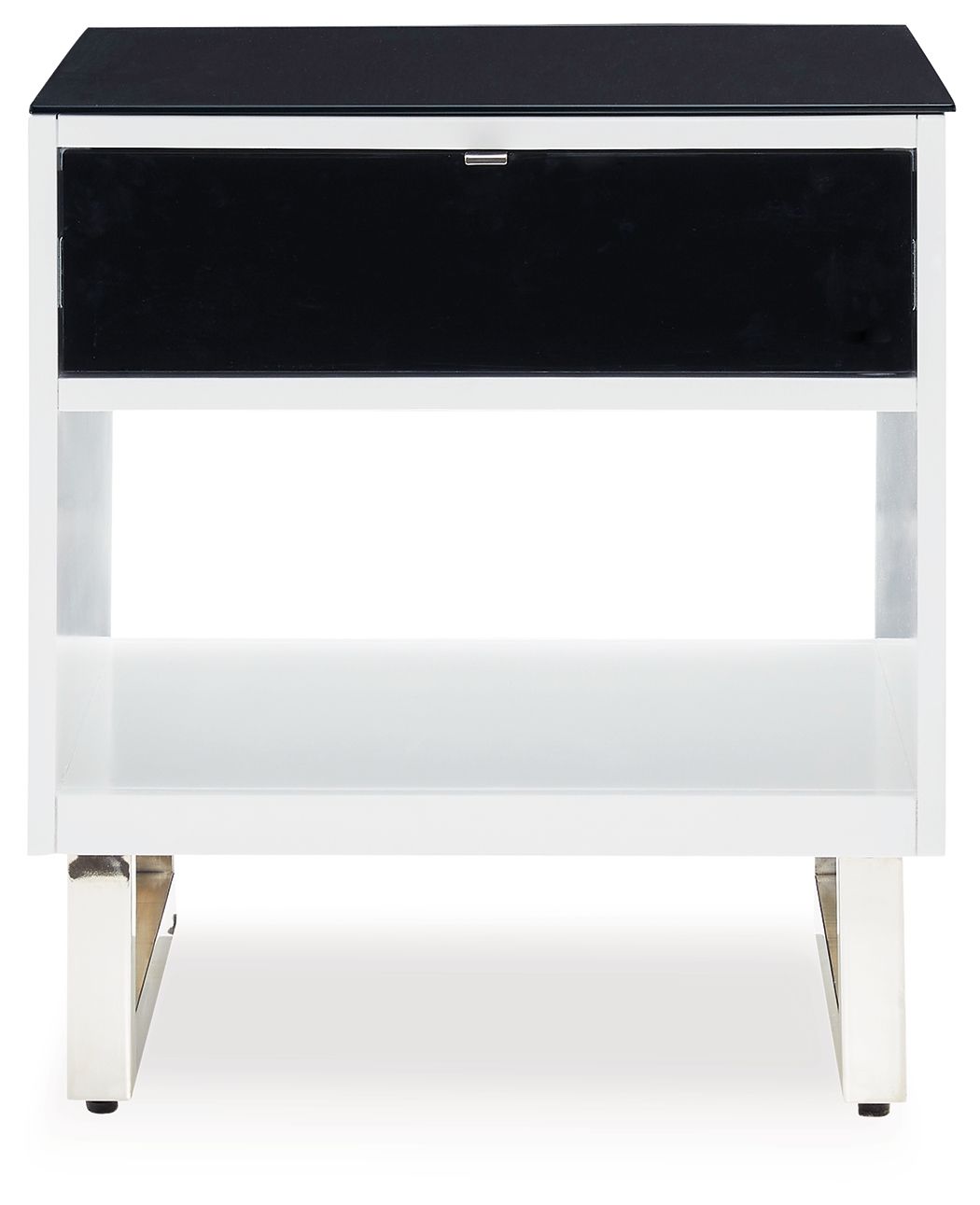 Gardoni - Rectangular End Table - White / Black - R&R Furniture Gallery (Fountain Valley, CA)