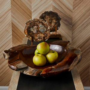Giulio - Teak Bowl - Brown / Gray / Woodtone