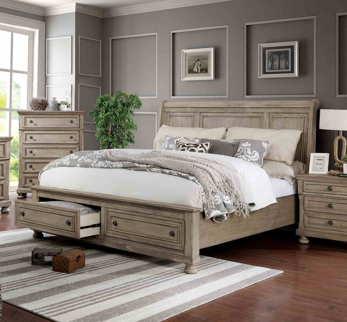 Wells - Queen Bed, Gray