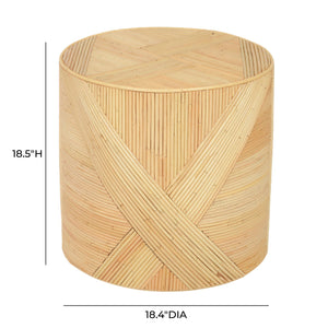 Matea - Rattan Cross Side Table - Natural - R&R Furniture Gallery (Fountain Valley, CA)