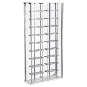 Wine Storage LED Curio Cabinet - Chrome