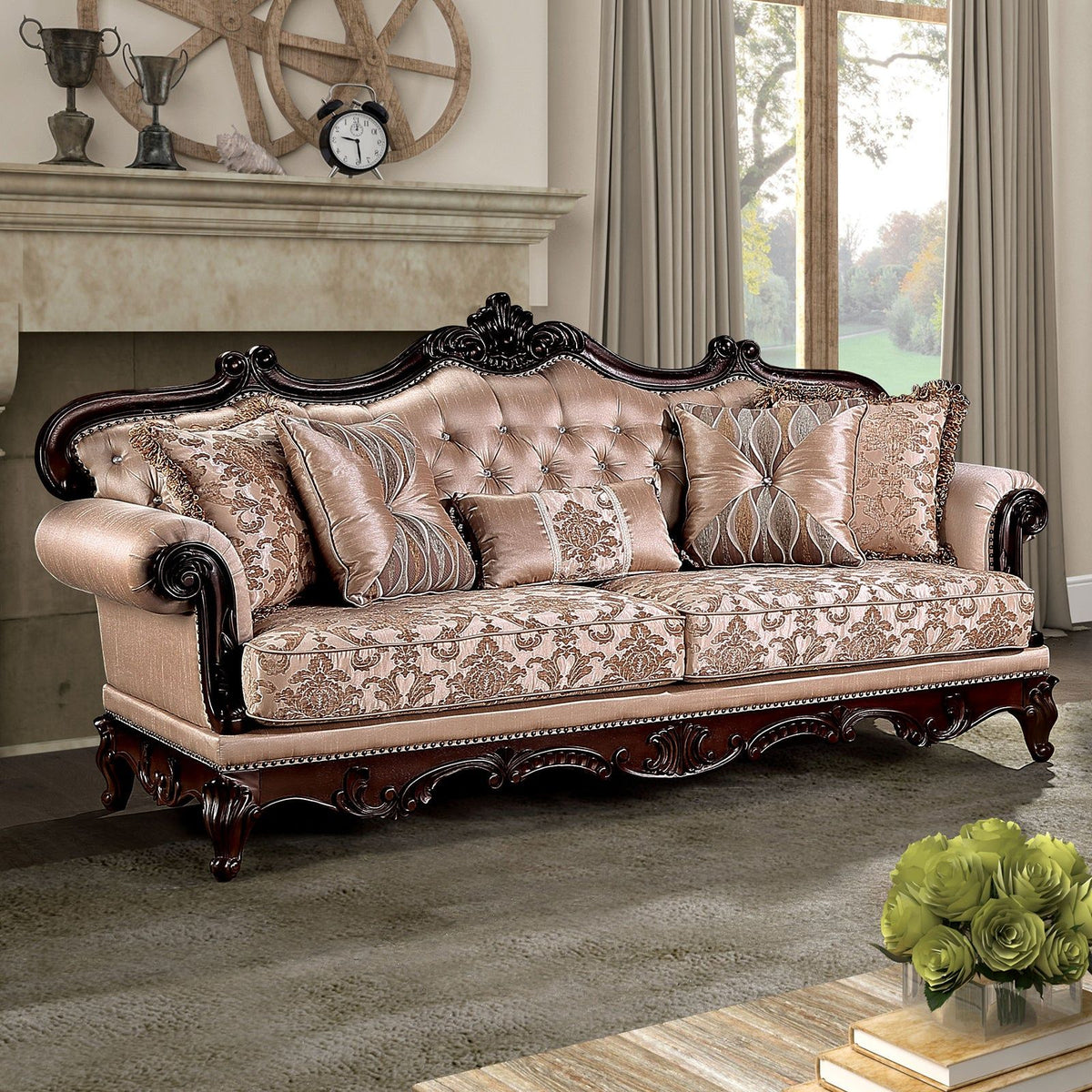 Veracruz - Sofa, Dark Cherry/Light Brown