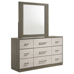 Edmondson - 9 Drawer Dresser With Mirror - Natural / Gray