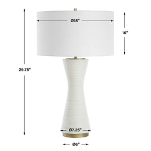 Ridgeline - Matte White Table Lamp - White
