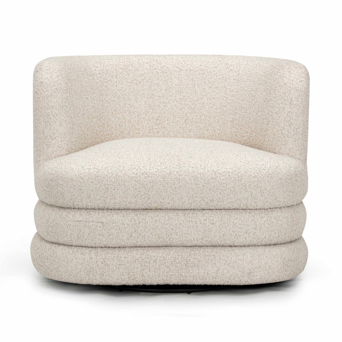 Astor - Heavy Boucle Swivel Hotel Lounge Chair - Cream - R&R Furniture Gallery (Fountain Valley, CA)