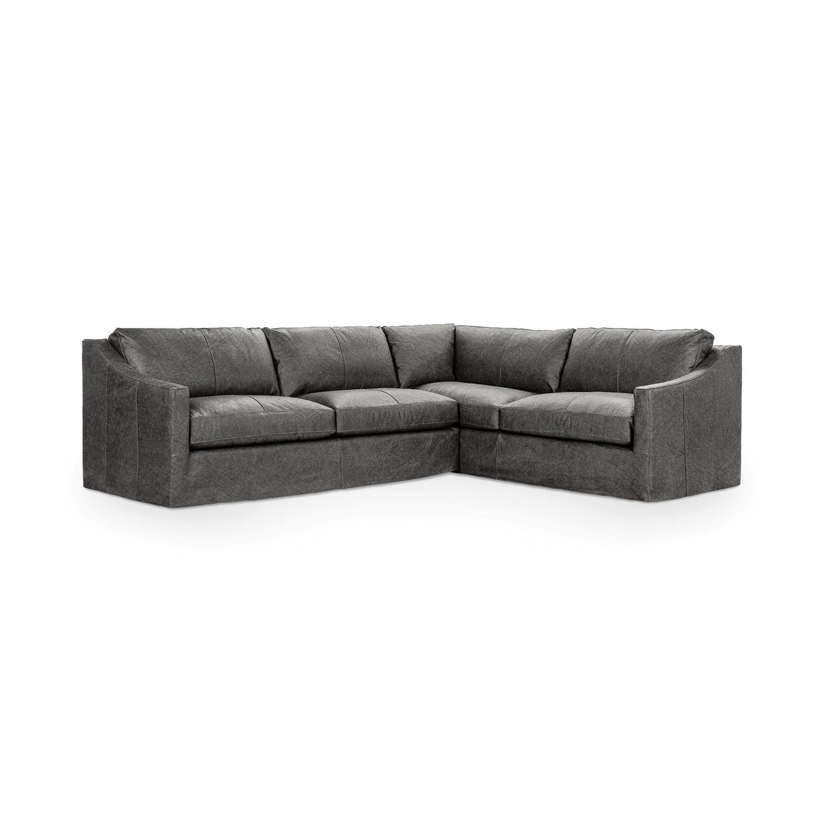 Classic Home Kipton upholstered corner sectional with plush fabric, featuring a modern stationary design and comfortable seating.