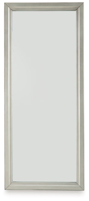 Evesen - Floor Standing Mirror With Storage - Champagne - R&R Furniture Gallery (Fountain Valley, CA)