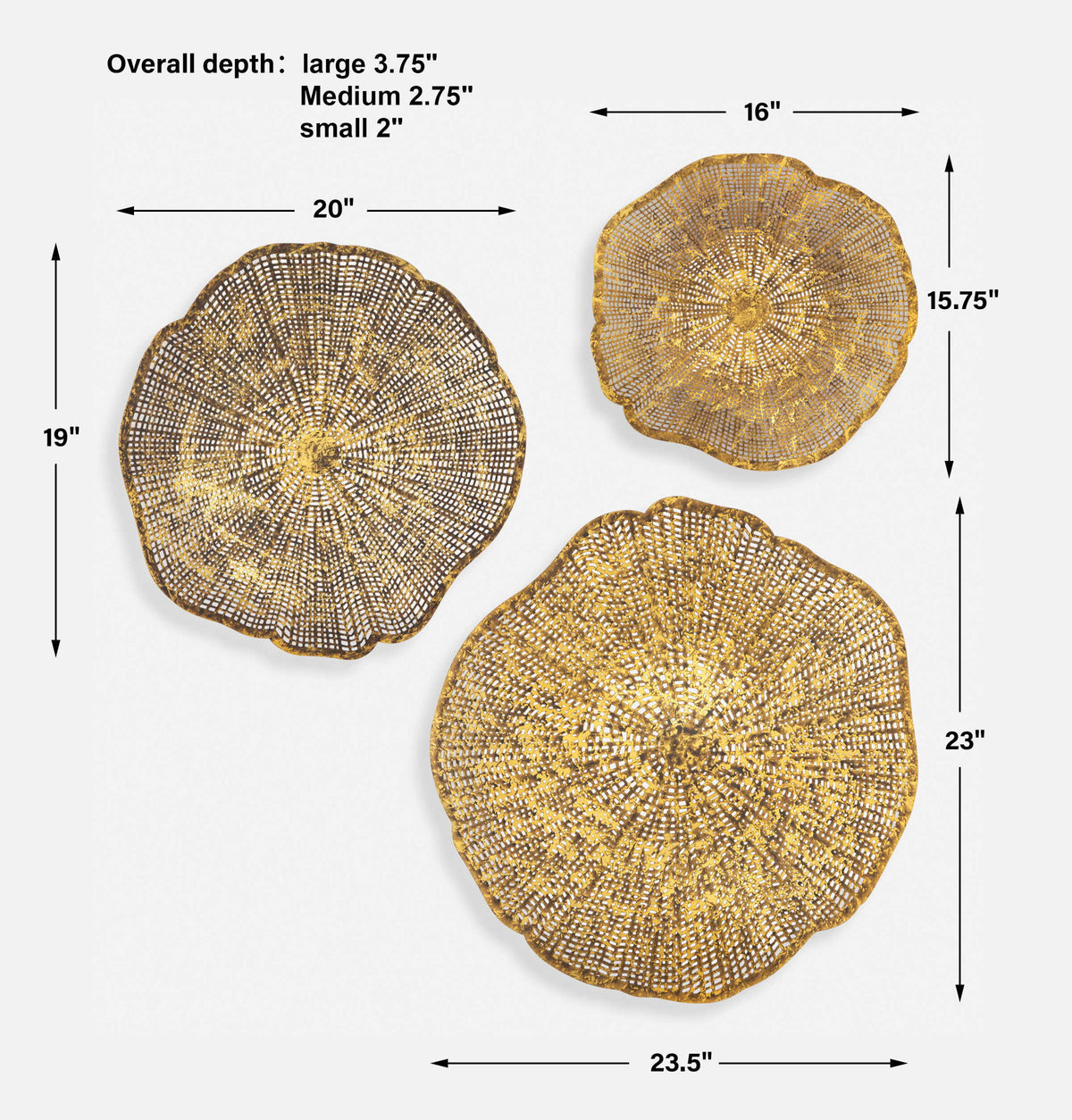 Radiance - Metal Wall Decor (Set of 3) - Gold