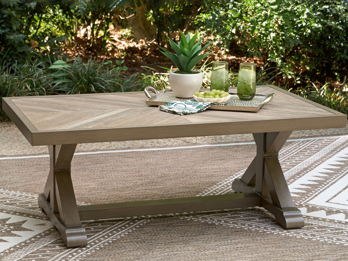 Laguna Heights - Rectangular Cocktail Table - Beige - R&R Furniture Gallery (Fountain Valley, CA)