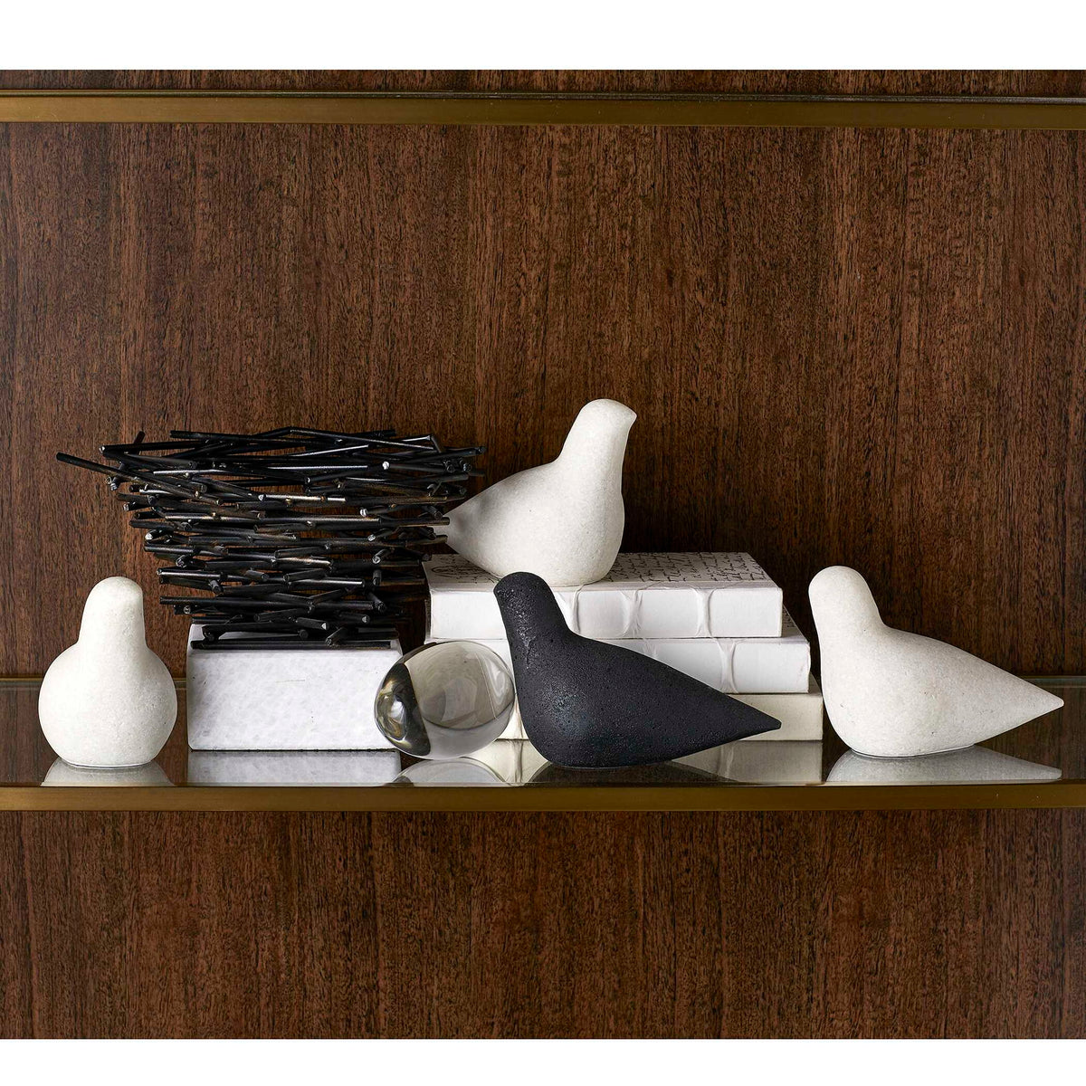 Flock - Sculpture (Set of 4) - Black / White