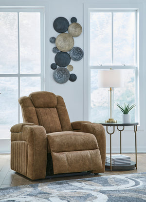 Wolfridge - Power Recliner/Adj Headrest - Brindle - R&R Furniture Gallery (Fountain Valley, CA)