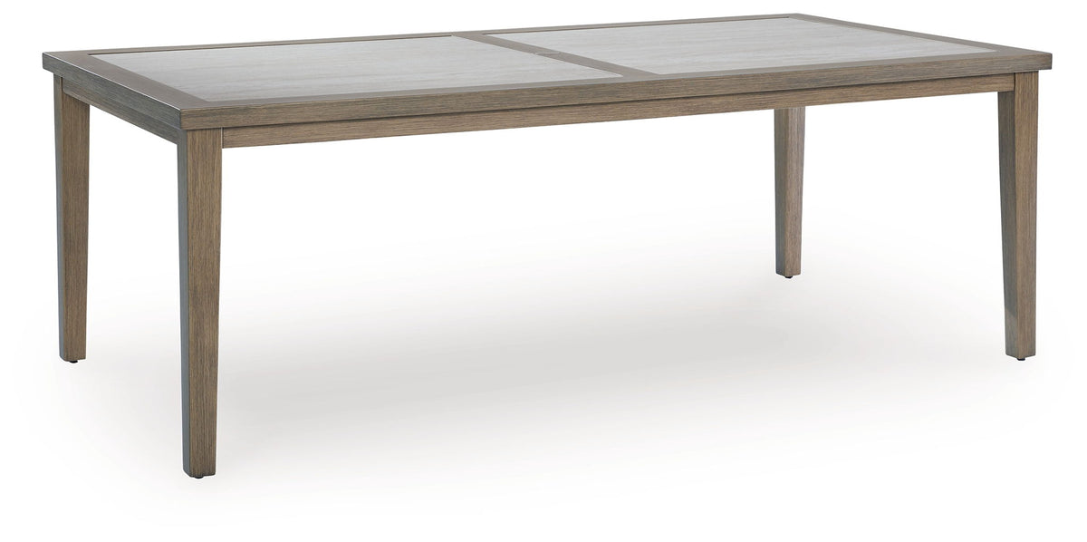 Rainier Ranch - Rectangle Dining Table With Umbrella Option - Brown / Beige - R&R Furniture Gallery (Fountain Valley, CA)