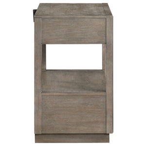 Prescott - 2 Drawers Nightstand With Open Shelf - Taupe
