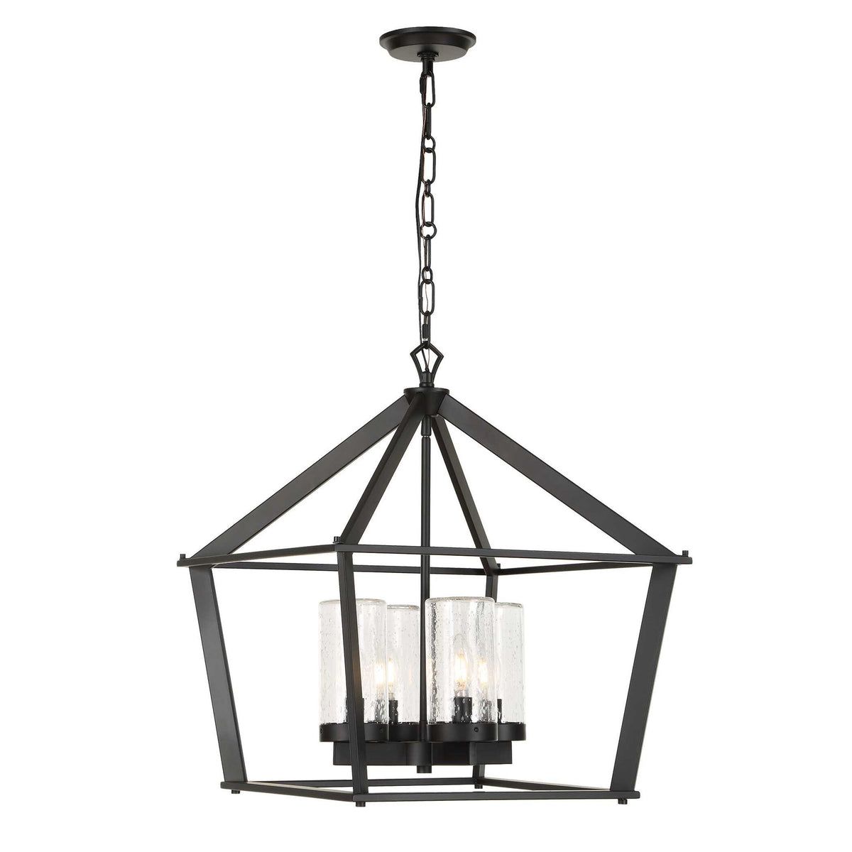 Evanston - 4 Light Indoor-Outdoor Pendant - Black