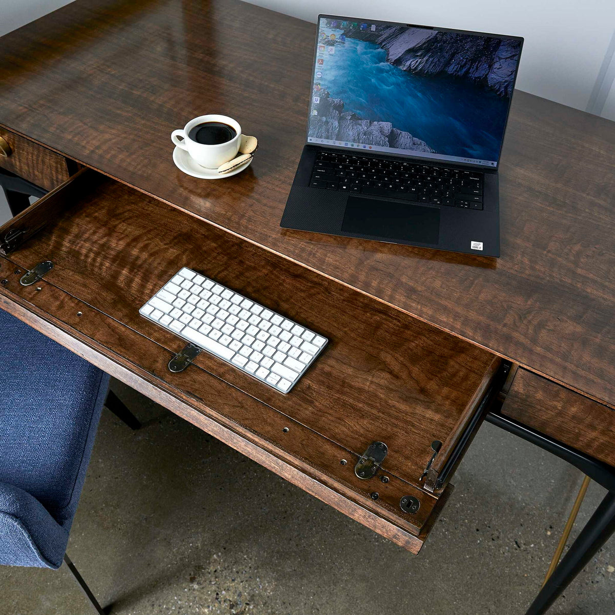 Glide - Desk - Gold / Woodtone