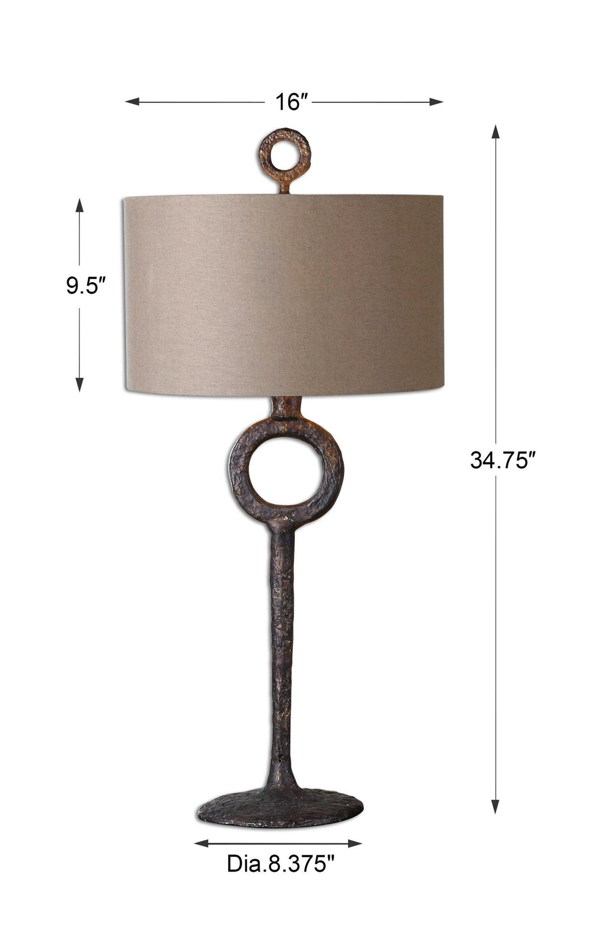 Ferro - Cast Iron Table Lamp - Dark Brown
