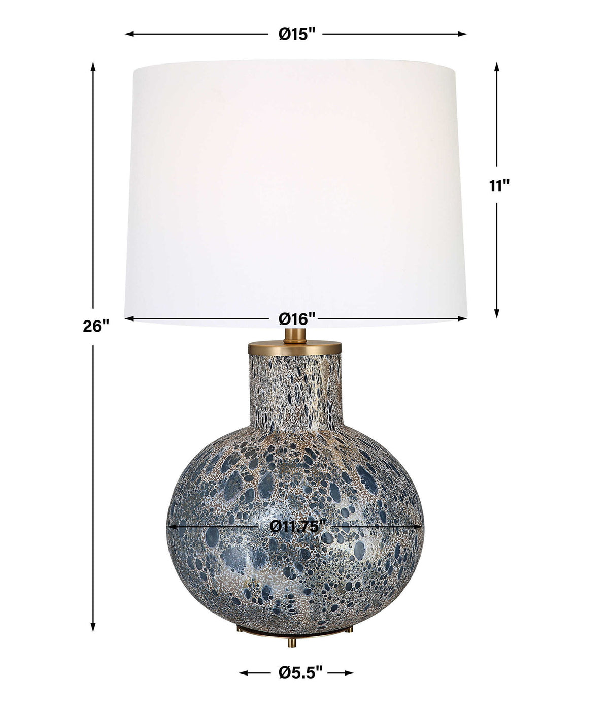 Atmosphere - Low Table Lamp - Blue / Brass / Gold