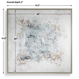 Find Me Here - Abstract Framed Canvas Art - Black / Blue / Brown / Gray / White