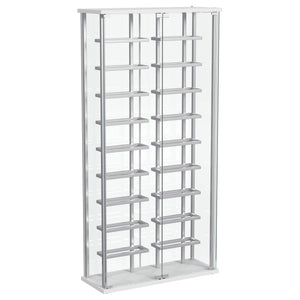 Wine Storage LED Curio Cabinet - Chrome