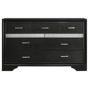 Modern Bedroom Set With Upholstered Headboard And Textured Storage
