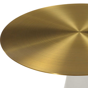 Ghost - Accent Table - Brass / White
