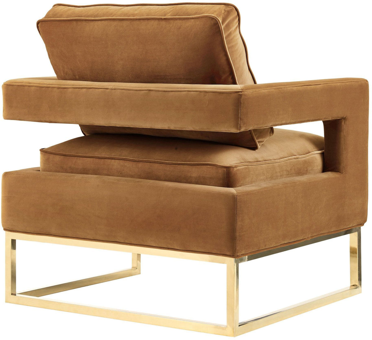 Avery - Velvet Chair With Polished Gold Base - R&R Furniture Gallery (Fountain Valley, CA)