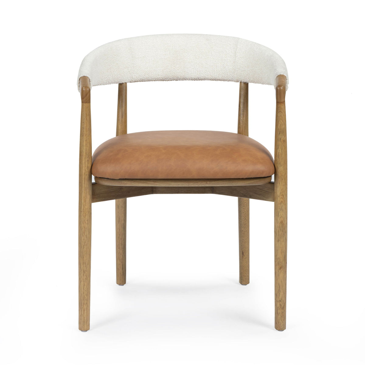 TOV Furniture Vina dining side chair with cognac and cream upholstery, featuring a stylish and modern design.