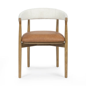 TOV Furniture Vina dining side chair with cognac and cream upholstery, featuring a stylish and modern design.