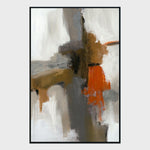 Burst - 40" x 60" Painting Art by Buddy Whitlock - Red / Dark Gray