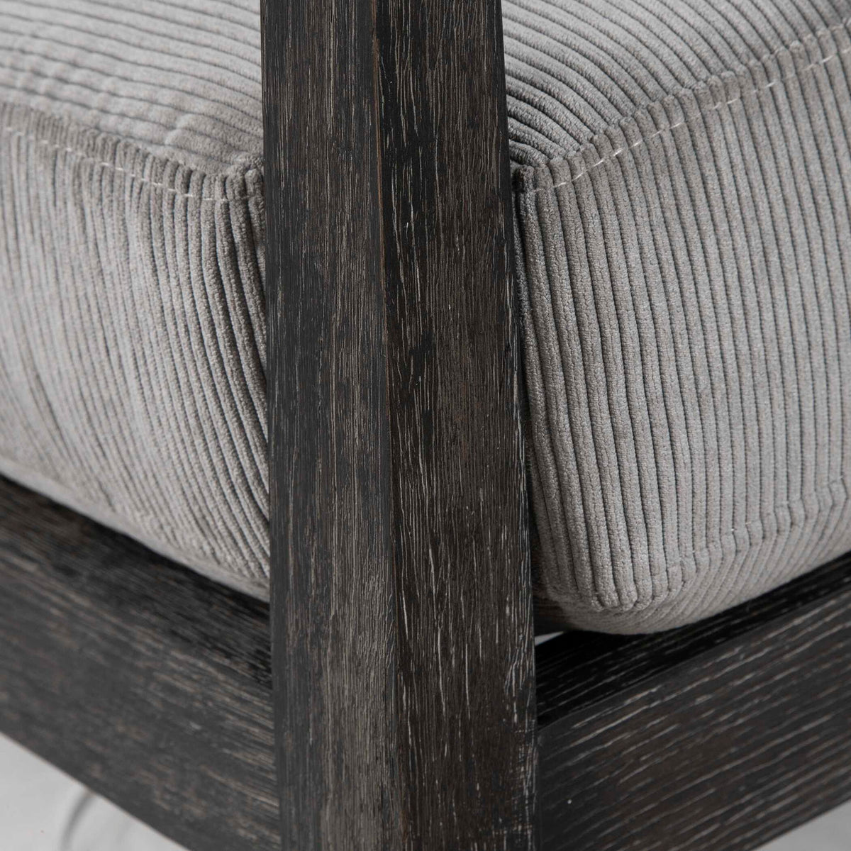 Gray Brunei modern accent chair by Uttermost featuring sleek upholstery and contemporary design.