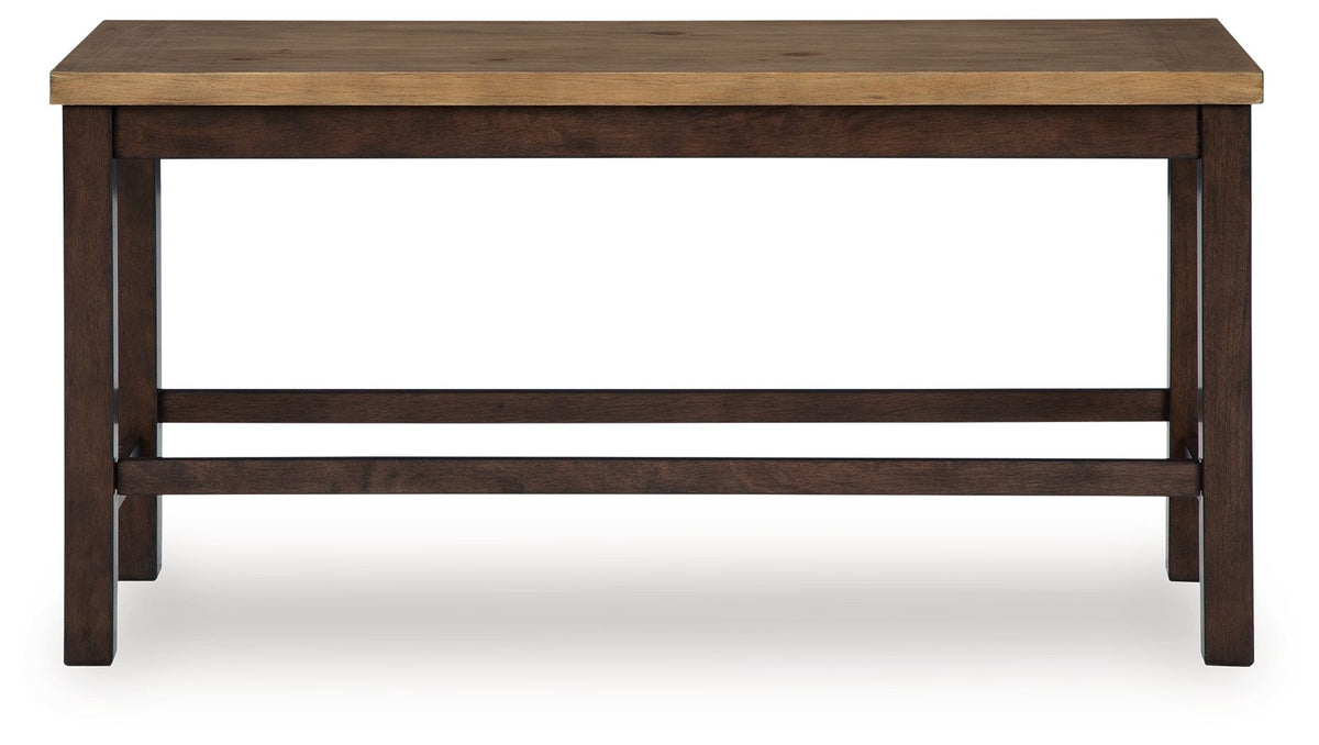 Rylandeen - Double Counter Height Bench - Light Brown / Dark Brown - R&R Furniture Gallery (Fountain Valley, CA)