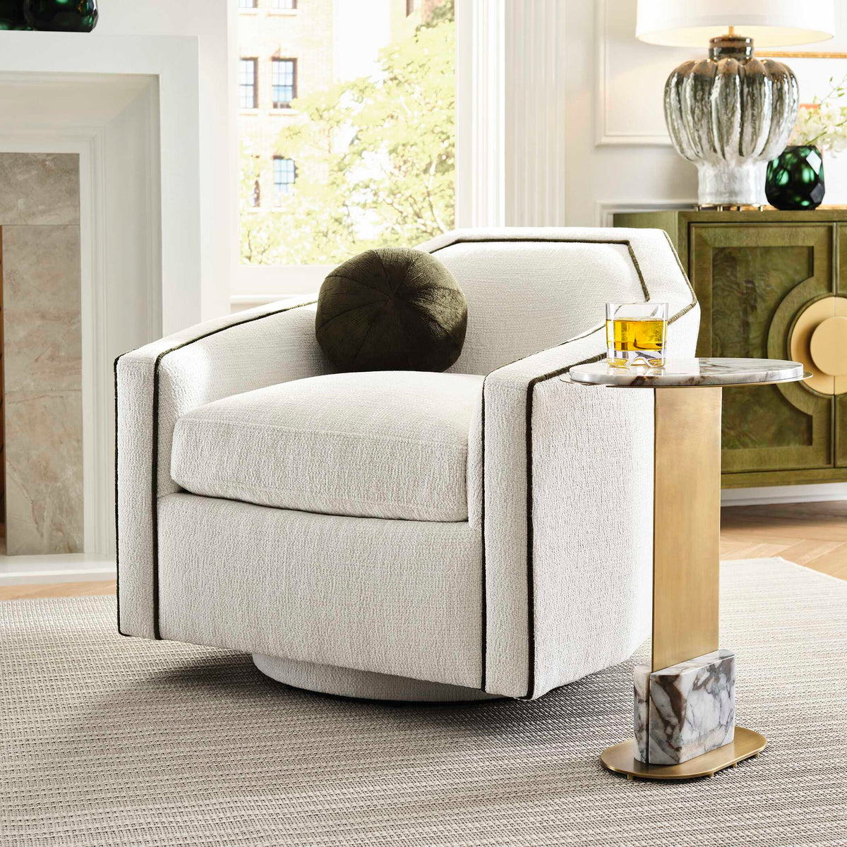 Split The Difference - Accent Table - Brass
