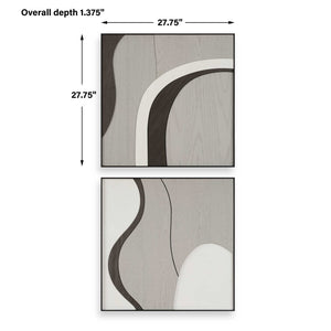 Joel - Modern Wood Wall Art (Set of 2) - Brown / Gray