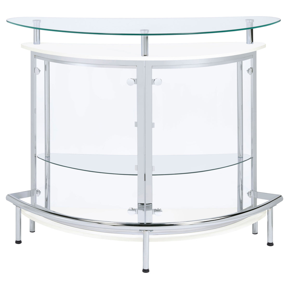 Strick - Freestanding Glass Top Home Bar Wine Cabinet - White
