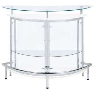 Strick - Freestanding Glass Top Home Bar Wine Cabinet - White
