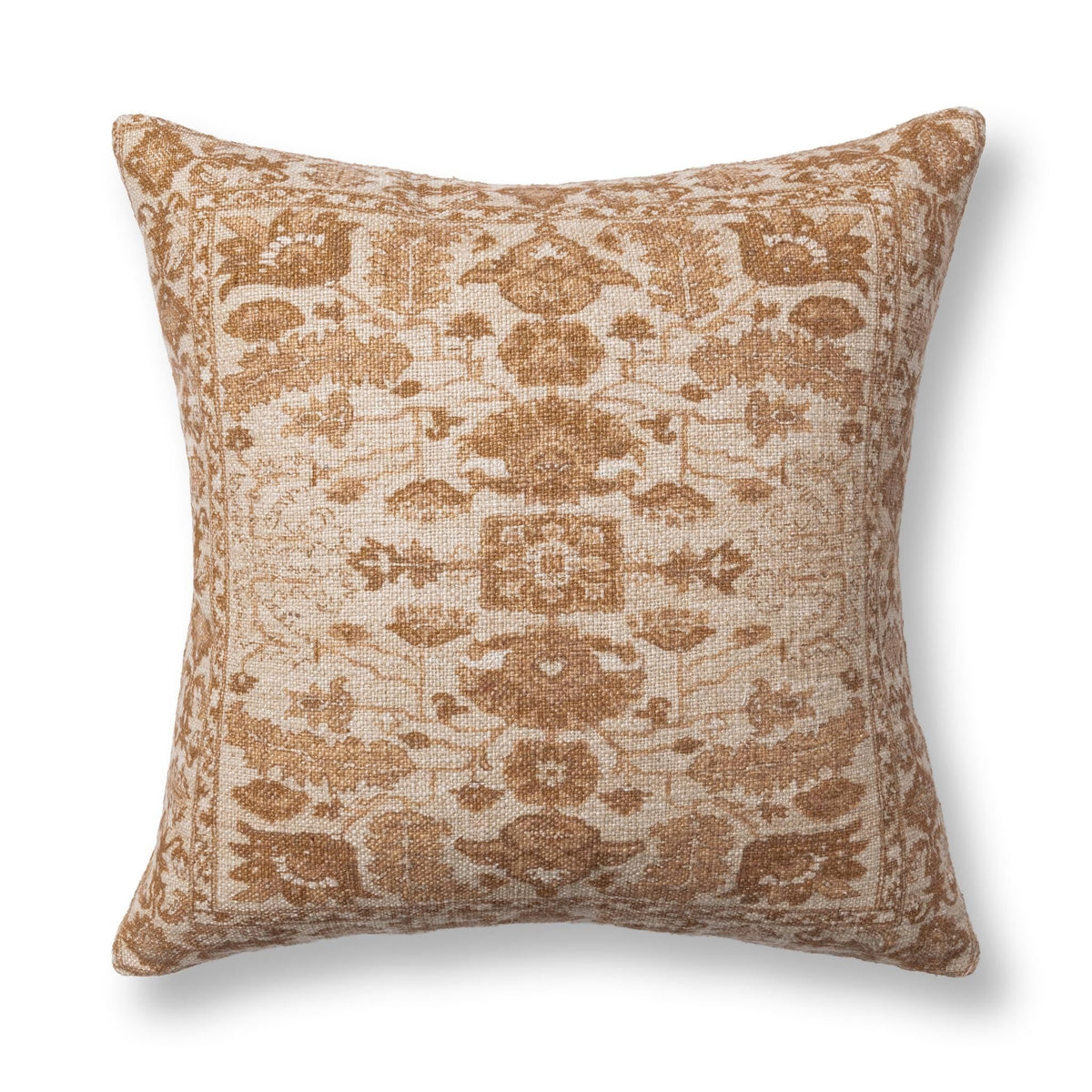 Villa Medley 22 x 22 inch JL accent pillow in vintage natural and amberwood tones