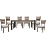 Cedar Fork - Dining Table With 6 Ladderback Chairs - Smoked Arabica - R&R Furniture Gallery (Fountain Valley, CA)