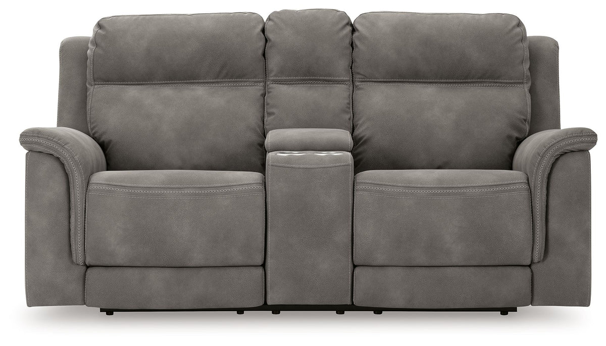 Next-Gen Durapella - Reclining Power Loveseat With Console - R&R Furniture Gallery (Fountain Valley, CA)