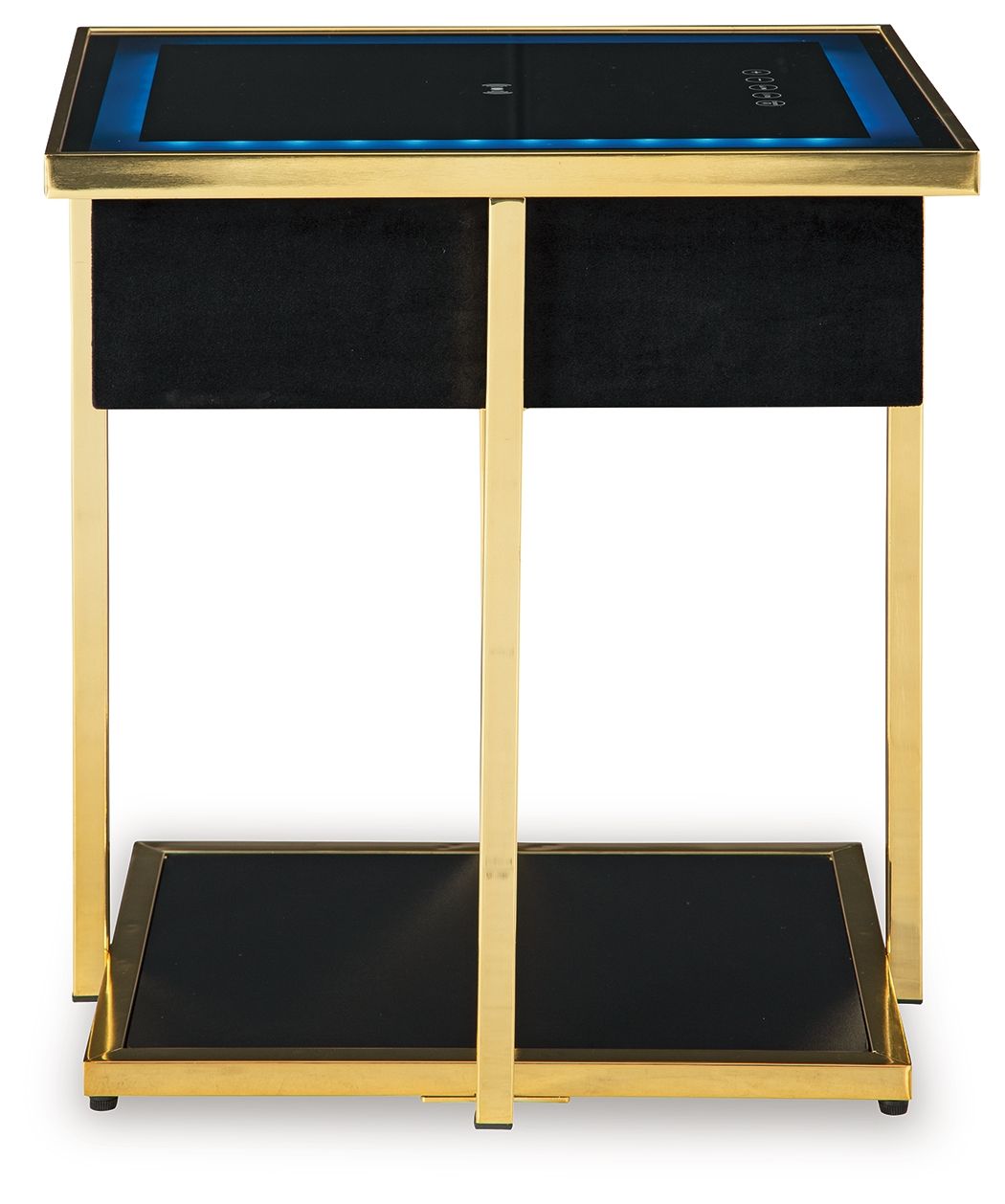 Rexwell - Accent Table With Speaker - Black / Gold Finish - R&R Furniture Gallery (Fountain Valley, CA)
